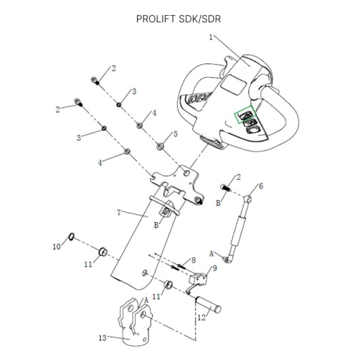 Корпус кнопки подъема-опускания вил для штабелеров SDR 1533/1536/1545S/1645/1656/2036/2045, SDK по ценам производителя в Екатеринбурге с доставкой по всей России