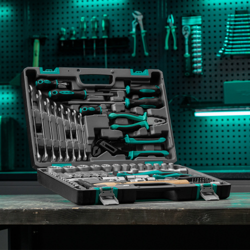 Набор инструментов, 1/2", 1/4", CrV, 12 гранные головки, пластиковый кейс, 76 предметов Stels по ценам производителя в Екатеринбурге с доставкой по всей России