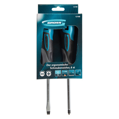 Набор отверток комбинированный 2 шт, S2, трехкомпонентная рукоятка Gross по ценам производителя в Екатеринбурге с доставкой по всей России