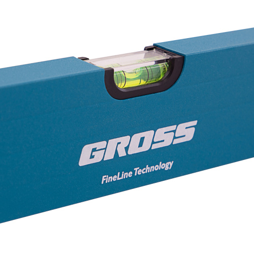 Уровень алюминиевый, 1800 мм, усиленный с ударопрочными заглушками, рукоятки, 3 глазка Gross по ценам производителя в Екатеринбурге с доставкой по всей России