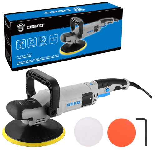 Шлифмашина полировальная сетевая DEKO P1500-D PRO, 180мм, 1500 Вт по ценам производителя в Екатеринбурге с доставкой по всей России