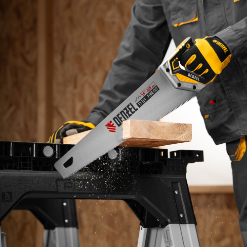 Ножовка по дереву, 450 мм, 11 TPI, зуб 3D, металлопластиковая рукоятка Denzel по ценам производителя в Екатеринбурге с доставкой по всей России