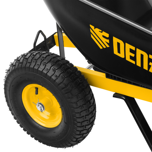 Тачка строительная, усиленная, объем 140 л, 250 кг, двухколесная, колесо 15х6.00-6 Denzel по ценам производителя в Екатеринбурге с доставкой по всей России