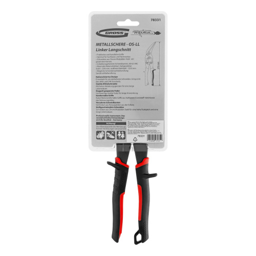 Ножницы по металлу "Piranha", 270 мм, прямой и левый проходной рез, сталь СrMo, двухкомпонентные рукоятки Gross по ценам производителя в Екатеринбурге с доставкой по всей России