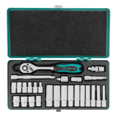 Набор торцевых головок с трещоткой, 1/4", 26 предметов Stels по ценам производителя в Екатеринбурге с доставкой по всей России
