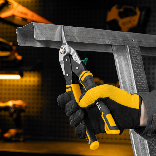 Ножницы по металлу, 270 мм, прямой и правый рез, сталь-СrMo, трехкомпонентные рукоятки Denzel по ценам производителя в Екатеринбурге с доставкой по всей России