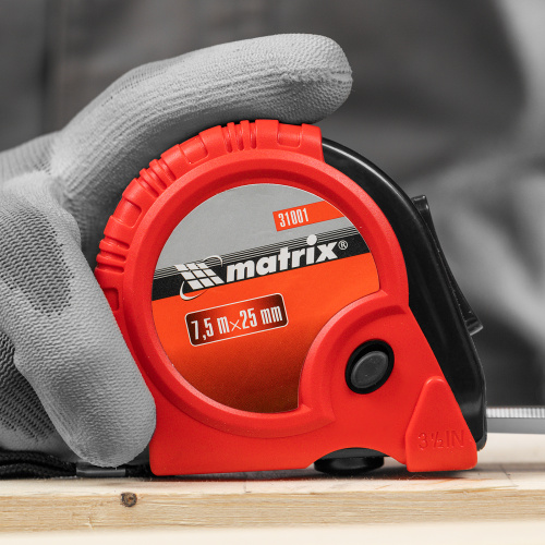 Рулетка Rubber,7,5 м х 25 мм,обрезиненный корпус Matrix по ценам производителя в Екатеринбурге с доставкой по всей России