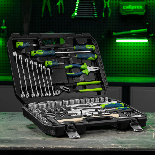 Набор инструментов, 1/2", 1/4", пластиковый кейс 76 предметов Сибртех по ценам производителя в Екатеринбурге с доставкой по всей России