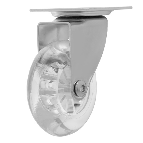Колесо ПУ прозрачное поворотное d-75 мм, крепление платформенное Сибртех по ценам производителя в Екатеринбурге с доставкой по всей России