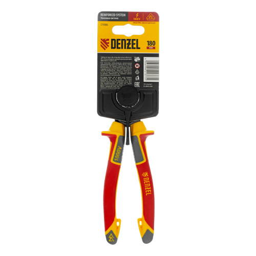 Плоскогубцы комбинированные, диэлектрические трехкомпонентные рукоятки до 1000 В, 180 мм Denzel по ценам производителя в Екатеринбурге с доставкой по всей России