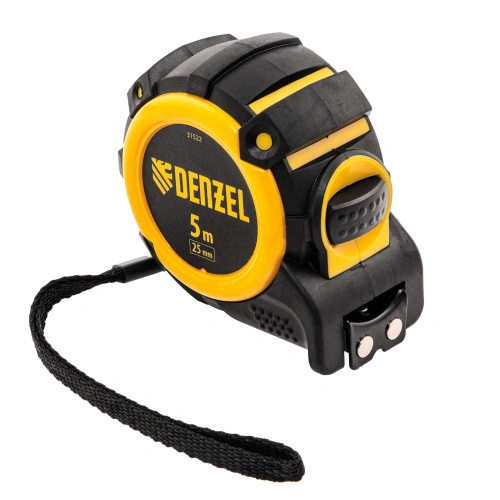 Рулетка 5м х 25мм, автоматич. фиксац., нейлон. покрытие, магнит. зацеп, двухстор. разметка Denzel по ценам производителя в Екатеринбурге с доставкой по всей России
