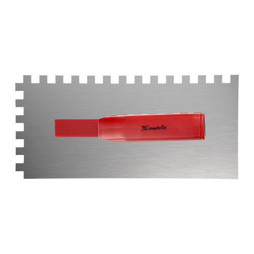 Гладилка стальная, 280 x 130 мм, зеркальная полировка, пластмастмассовая ручка, зуб 10 x 10 мм Matrix по ценам производителя в Екатеринбурге с доставкой по всей России