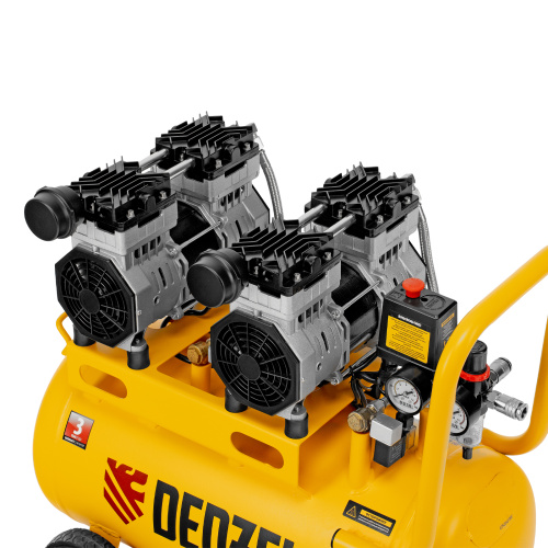 Компрессор безмасляный, малошумный DLS 1500/50, 1500 ВТ, 2x750, 50 л, 260 л/мин Denzel по ценам производителя в Екатеринбурге с доставкой по всей России