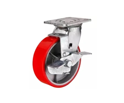 Колесо большегрузное поворотное SCpb 93 75 мм полиуретановое с тормозом (N) по ценам производителя в Екатеринбурге с доставкой по всей России