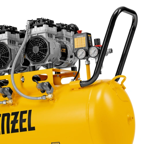 Компрессор безмасляный, малошумный  DLS 2250/100, 2250 Вт, 3x750, 100 л, 410 л/мин блок управления/ Denzel по ценам производителя в Екатеринбурге с доставкой по всей России