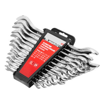 Набор ключей рожковых 12 шт, (6-32мм) CrV, EllipticaL зеркальное хромирование Matrix по ценам производителя в Екатеринбурге с доставкой по всей России