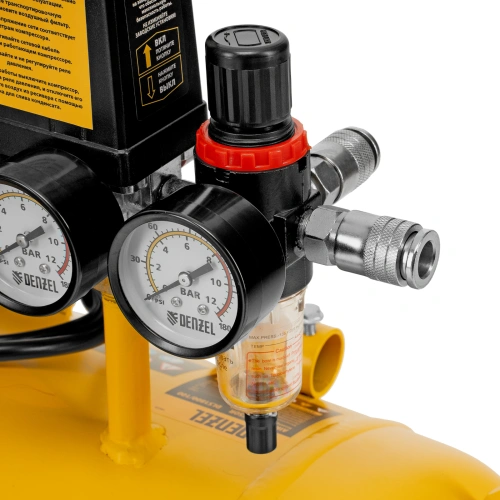 Компрессор безмасляный, малошумный DLS 1800/100,1800 Вт, 3x600, 100 л, 345 л/мин Denzel по ценам производителя в Екатеринбурге с доставкой по всей России