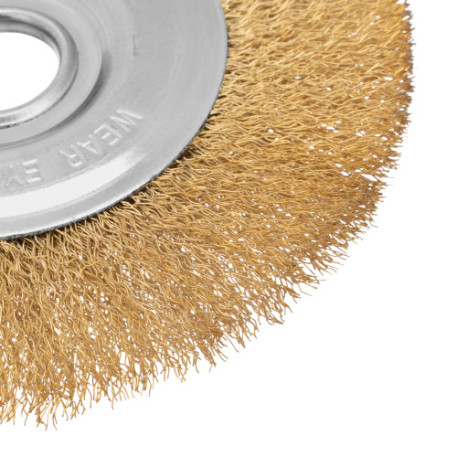 Щетка для УШМ, 150 мм, посадка 22.2 мм, плоская, латунированная витая проволока Matrix по ценам производителя в Екатеринбурге с доставкой по всей России