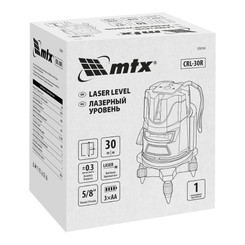 Лазерный уровень CRL-30R, 30 м, красный луч, батарейки, резьба 5/8" MTX по ценам производителя в Екатеринбурге с доставкой по всей России