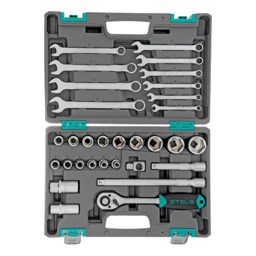 Набор инструментов, 1/2", CrV, пластиковый кейс 31 предмет Stels по ценам производителя в Екатеринбурге с доставкой по всей России