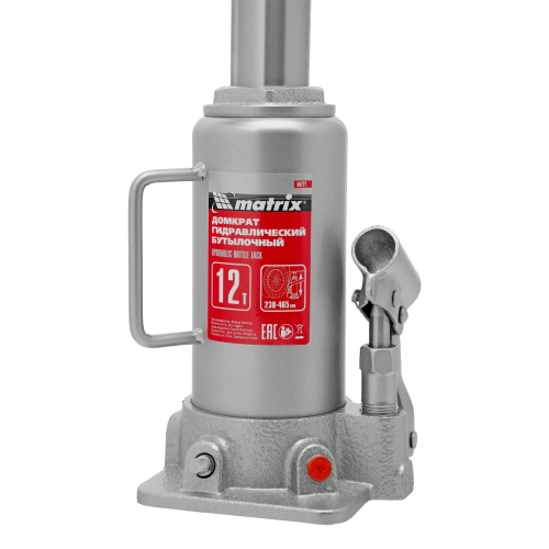 Домкрат гидравлический бутылочный, 12 т, высота подъема 230-465 мм Matrix по ценам производителя в Екатеринбурге с доставкой по всей России