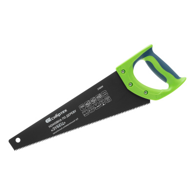 Ножовка по дереву "Зубец", 350 мм, 7-8 TPI, каленый зуб 2D, защитное покрытие, двухкомпонентная рукоятка Сибртех по ценам производителя в Екатеринбурге с доставкой по всей России