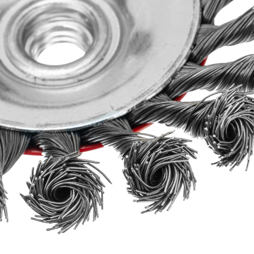 Щетка для УШМ, 125 мм, М14, "тарелка", крученая проволока 0.5 мм Matrix по ценам производителя в Екатеринбурге с доставкой по всей России