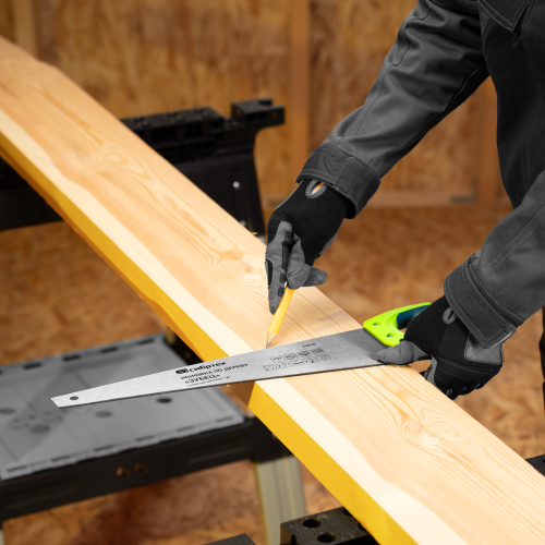 Ножовка по дереву"Зубец" для точных пильных работ, 450 мм, каленый зуб 2D, 14 TPI, двухкомпонентная рукоятка Сибртех по ценам производителя в Екатеринбурге с доставкой по всей России