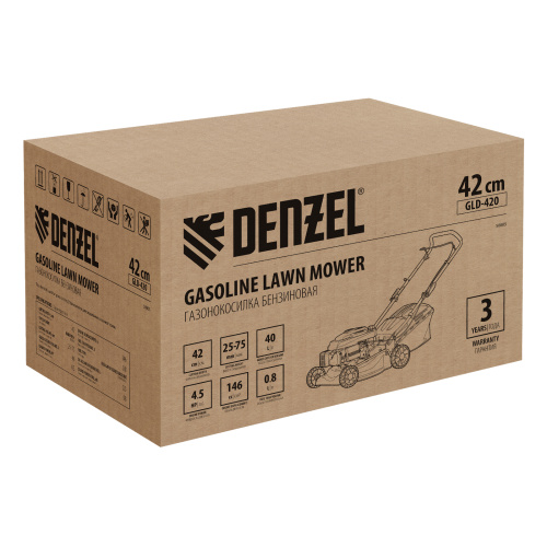 Газонокосилка бензиновая GLD-420, 146 см3, ширина 42 см, 40 л Denzel по ценам производителя в Екатеринбурге с доставкой по всей России