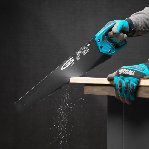 Ножовка по дереву "Piranha", 500 мм, 11-12 TPI, зуб-3D, каленый зуб, тефлоновое покрытие полотна, двухкомпонентная рукоятка Gross по ценам производителя в Екатеринбурге с доставкой по всей России