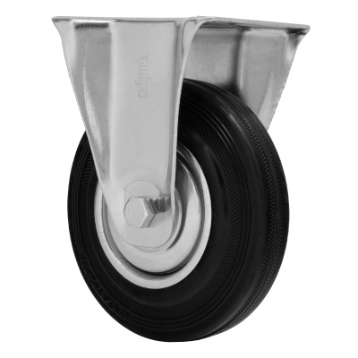 Колесо неповоротное D 125 мм, крепление  платформенное Сибртех по ценам производителя в Екатеринбурге с доставкой по всей России