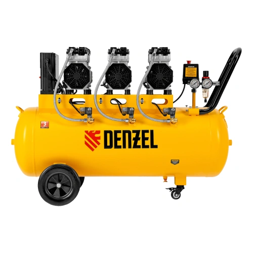 Компрессор безмасляный, малошумный  DLS 2250/100, 2250 Вт, 3x750, 100 л, 410 л/мин блок управления/ Denzel по ценам производителя в Екатеринбурге с доставкой по всей России