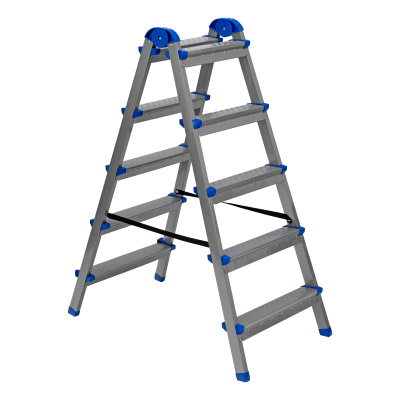 Стремянка двухсторонняя 5 ступеней, сталь профиль, стальные ступени, Сибртех по ценам производителя в Екатеринбурге с доставкой по всей России