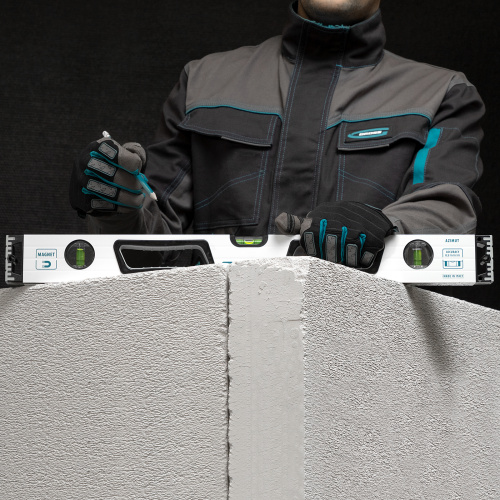 Уровень алюминиевый, 600 мм, усиленный, рукоятки, фрезерованный, 3 глазка, магнитный Gross по ценам производителя в Екатеринбурге с доставкой по всей России