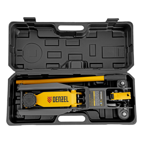 Домкрат гидравлический подкатной, 2 т, 135-385 мм, в пласт. кейсе Denzel по ценам производителя в Екатеринбурге с доставкой по всей России