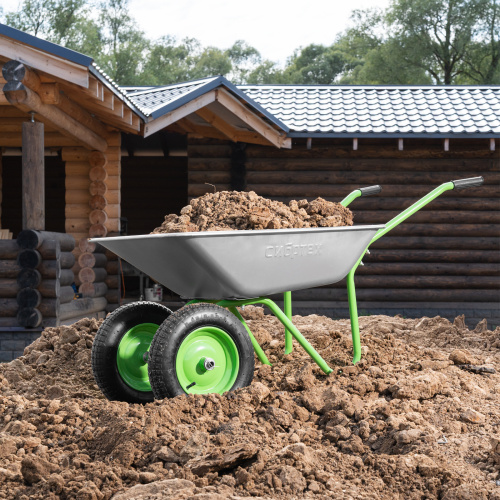 Тачка садовая, 2-х колесная, грузоподъемность 120 кг, объем 65 л Сибртех по ценам производителя в Екатеринбурге с доставкой по всей России