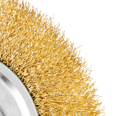 Щетка для УШМ, 150 мм, М14, плоская, латунированная витая проволока Matrix по ценам производителя в Екатеринбурге с доставкой по всей России