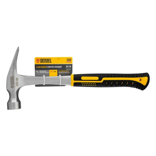 Молоток-гвоздодер 560 г, цельнометаллический, двухкомпонентная рукоятка Denzel по ценам производителя в Екатеринбурге с доставкой по всей России