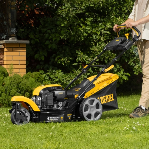 Бензиновая газонокосилка GLT-460SP-T, Trike 149 см3, 46 см, привод, панель, 60л Denzel по ценам производителя в Екатеринбурге с доставкой по всей России