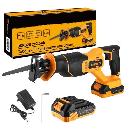 Сабельная пила аккумуляторная DEKO DKRS20, 20В, 2х2.5Ач по ценам производителя в Екатеринбурге с доставкой по всей России