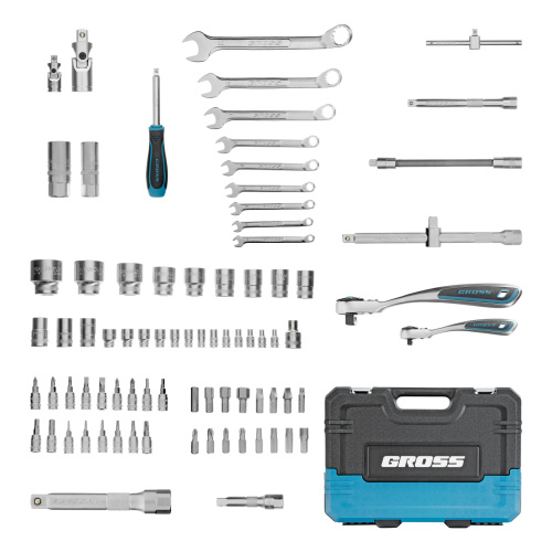 Набор инструментов, 1/4", 1/2", CrV, 120 зубьев, 82 предмета Gross по ценам производителя в Екатеринбурге с доставкой по всей России