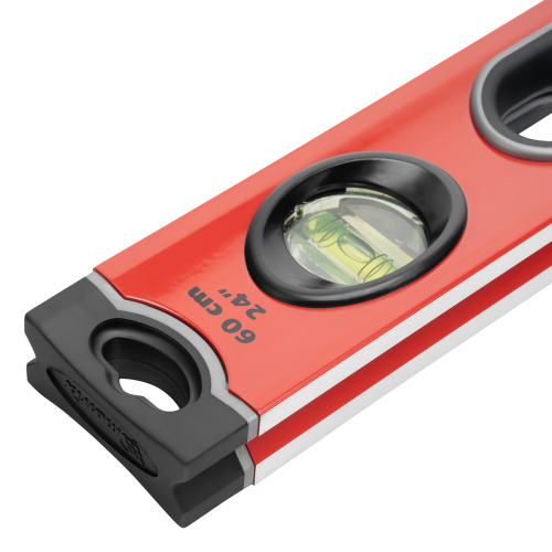 Уровень алюминиевый, 600 мм, 3 глазка, ударопрочные заглушки, двухкомпонентные ручки Matrix ProFI по ценам производителя в Екатеринбурге с доставкой по всей России