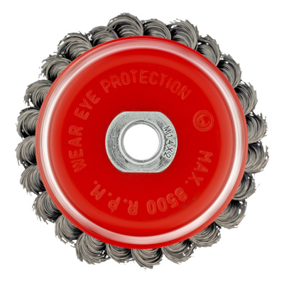 Щетка для УШМ, 100 мм, М14, "чашка", крученая проволока 0.35 мм Matrix по ценам производителя в Екатеринбурге с доставкой по всей России