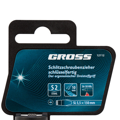 Отвертка SL5.5 x 150 мм, S2, трехкомпонентная рукоятка Gross по ценам производителя в Екатеринбурге с доставкой по всей России