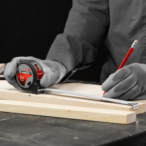 Рулетка Continuous fixation,5 м х 19 мм,двухкомпонентный корпус,плавная фиксация Matrix по ценам производителя в Екатеринбурге с доставкой по всей России