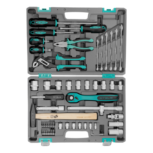 Набор инструментов, 1/2", Cr-V, S2, усиленный кейс, 58 предметов Stels по ценам производителя в Екатеринбурге с доставкой по всей России