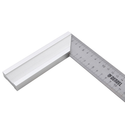 Угольник стальной 300 мм, нержавеющая сталь, градуировка, алюминиевое основание Denzel по ценам производителя в Екатеринбурге с доставкой по всей России