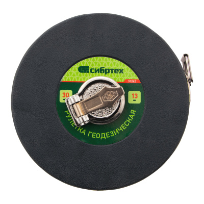 Рулетка геодезическая 30 м х 13 мм, закрытый корпус, фибергласовая лента Сибртех по ценам производителя в Екатеринбурге с доставкой по всей России