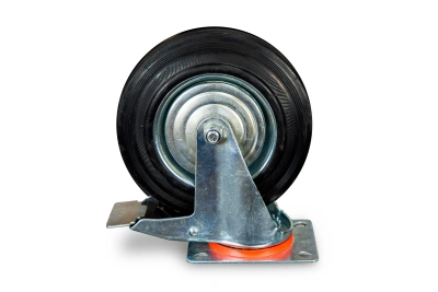 Колесо поворотное резина SCb 80 200 мм с тормозом (Y) по ценам производителя в Екатеринбурге с доставкой по всей России