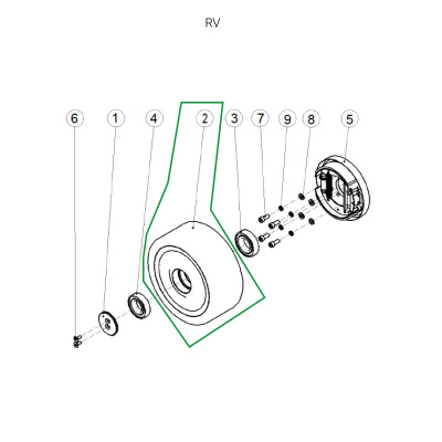 Грузовое колесо ричтрака RV, 300х120 мм, PU по ценам производителя в Екатеринбурге с доставкой по всей России
